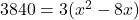 3840 = 3(x^2 - 8x)