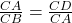 \frac{CA}{CB} = \frac{CD}{CA}