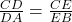 \frac{CD}{DA} = \frac{CE}{EB}
