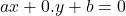 ax+0.y+b=0