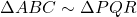\Delta ABC \sim \Delta PQR