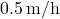 0.5\, \text{m/h}