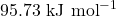 95.73 \text{ kJ mol}^{-1}