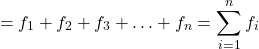 \[\text{प्रेक्षणों की संख्या} = f_{1} + f_{2} + f_{3} + \ldots + f_{n} = \sum_{i=1}^{n} f_{i}\]