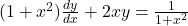 (1+x^2) \frac{dy}{dx} + 2xy = \frac{1}{1+x^2}