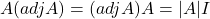 A(adjA) = (adjA)A = |A|I