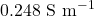 0.248 \text{ S m}^{-1}