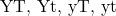 \text{YT, Yt, yT, yt}