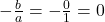 -\frac{b}{a} = -\frac{0}{1} = 0