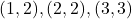 {(1,2),(2,2),(3,3)}