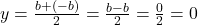 y=\frac{b+(-b)}{2}=\frac{b-b}{2}=\frac{0}{2}=0