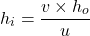 \[h_i = \frac{v \times h_o}{u}\]