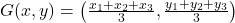 G(x, y) = \left(\frac{x_1+x_2+x_3}{3}, \frac{y_1+y_2+y_3}{3}\right)