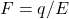 F = q/E