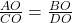 \frac{AO}{CO} = \frac{BO}{DO}