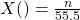 X \text{(नाइट्रोजन)} = \frac{n}{55.5}