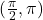 (\frac{\pi}{2}, \pi)