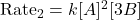 \text{Rate}_2 = k [A]^2 [3B]