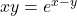 xy = e^{x-y}