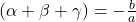 (\alpha + \beta + \gamma) = -\frac{b}{a}