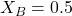 X_B = 0.5