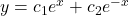 y = c_1 e^x + c_2 e^{-x}