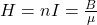 H = nI = \frac{B}{\mu}
