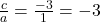 \frac{c}{a} = \frac{-3}{1} = -3