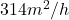 314 m^2/h