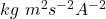 kg~m^{2}s^{-2}A^{-2}