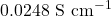 0.0248 \text{ S cm}^{-1}