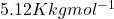 5.12 K kg mol^{-1}