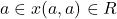 a \in x (a,a) \in R