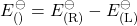 \[E^\ominus_{(\text{सेल})} = E^\ominus_{(\text{R})} - E^\ominus_{(\text{L})}\]