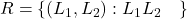 R = \{(L_1,L_2): L_1L_2 \text{ पर लम्ब है}\}