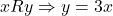 xRy \Rightarrow y = 3x