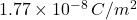 1.77\times10^{-8}\,C/m^2
