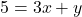5 = 3x + y