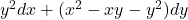 y^2 dx + (x^2 - xy - y^2) dy
