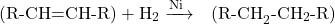 \[\text{असंतृप्त तेल (R-CH=CH-R)} + \text{H}_2 \xrightarrow{\text{Ni उत्प्रेरक}} \text{संतृप्त वसा (R-CH}_2\text{-CH}_2\text{-R)}\]