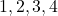 {1,2,3,4}