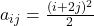 a_{ij} = \frac{(i+2j)^2}{2}