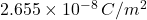 2.655\times10^{-8}\,C/m^2