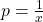 p = \frac{1}{x}