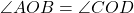 \angle AOB = \angle COD