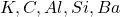 \ce{K, C, Al, Si, Ba}