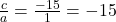 \frac{c}{a} = \frac{-15}{1} = -15