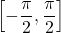 \[\left[ -\frac{\pi}{2}, \frac{\pi}{2} \right]\]