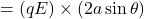 = (qE) \times (2a \sin\theta)